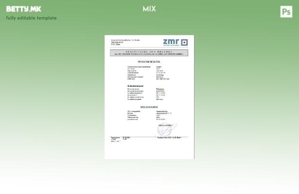 модерен стил Австрија ZMR Zentrales Melderegister Централен регистар на жители ш